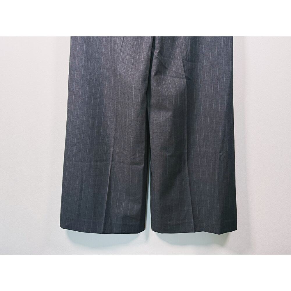 COS Womens Wool Pinstripe Wide Leg Trousers Pants Size 8 Gray Fall Career Scandi - Picture 9 of 10